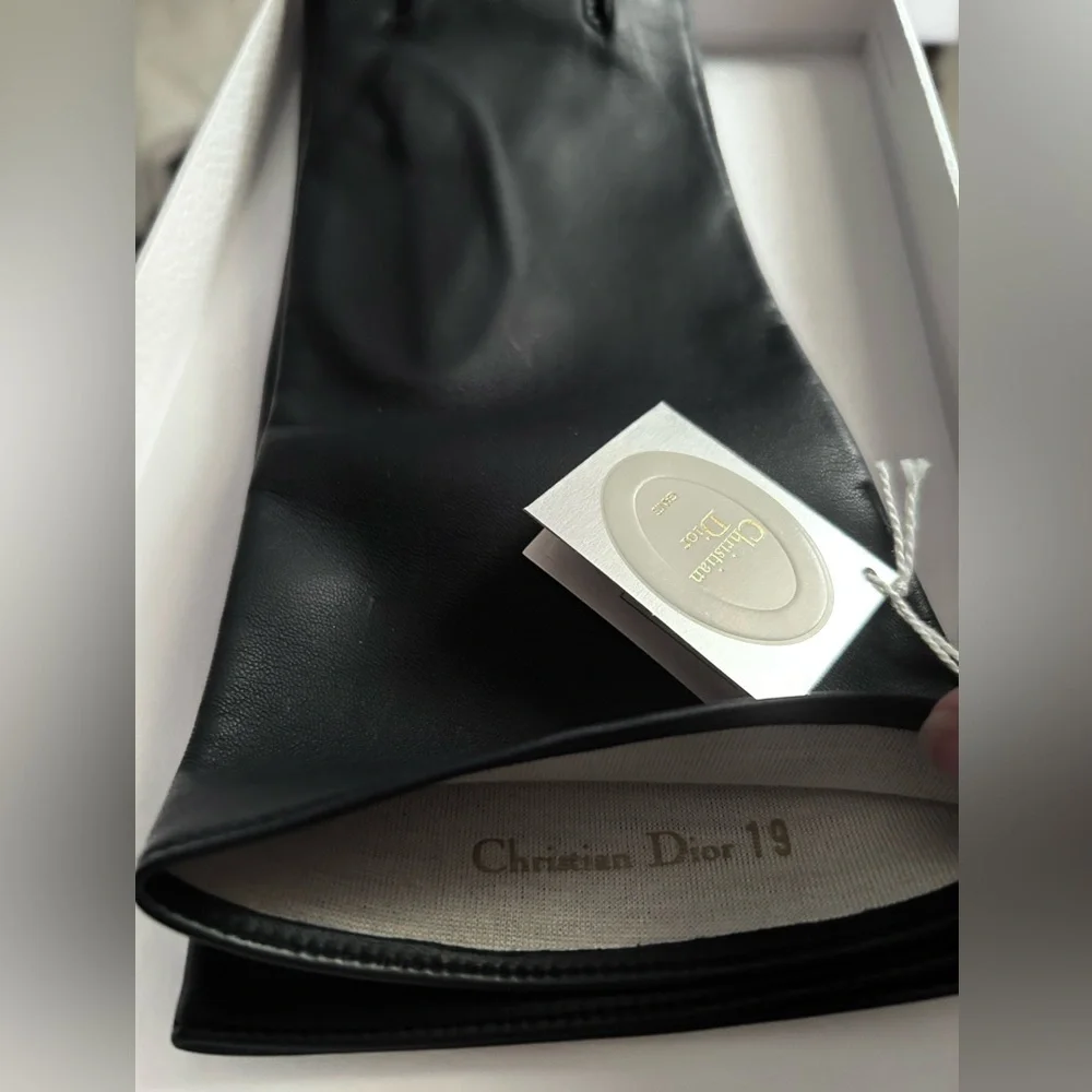 Christian Dior Black Leather Gloves